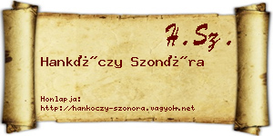 Hankóczy Szonóra névjegykártya